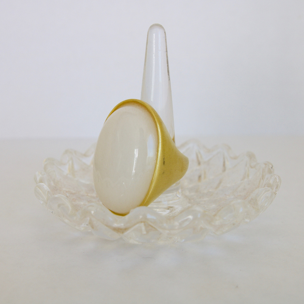 Glow by Sheila Fajl Dolomite Brushed 18K Gold Ring